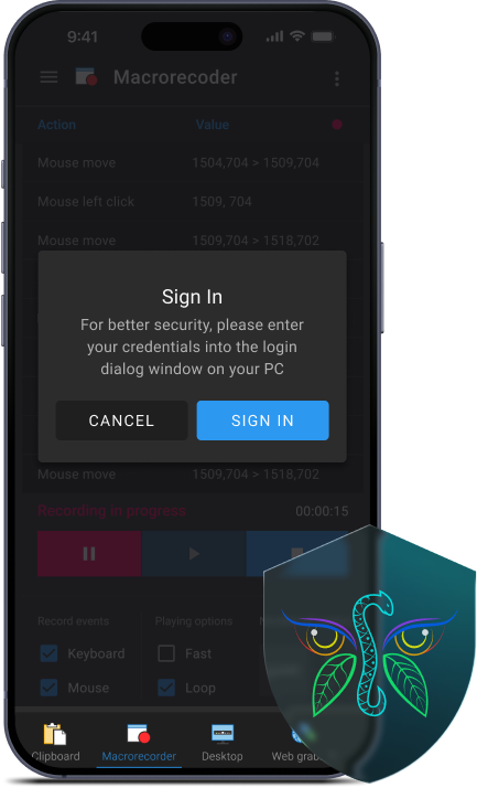 Secure sign-in on Keyboard Extension