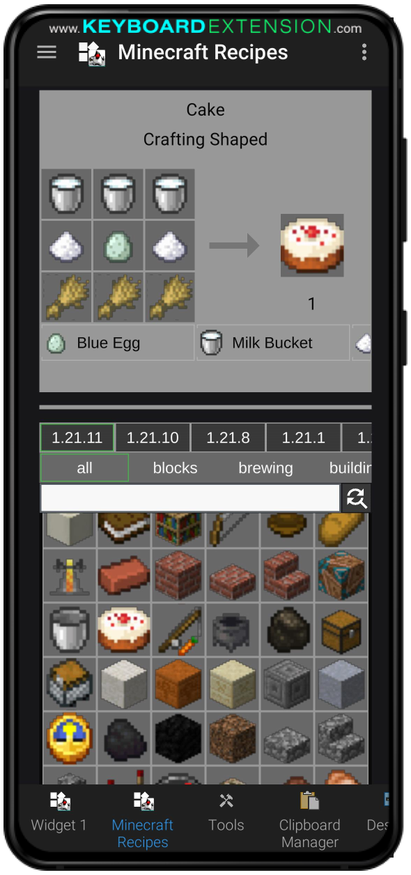 2 widget minecraft recipes