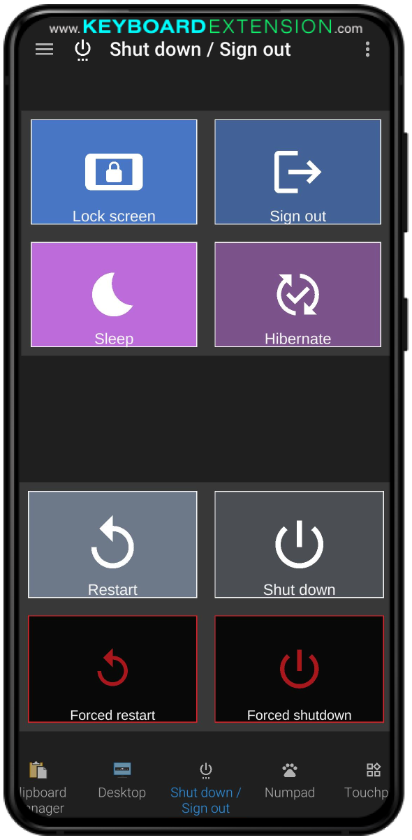 widget shut down / sign out