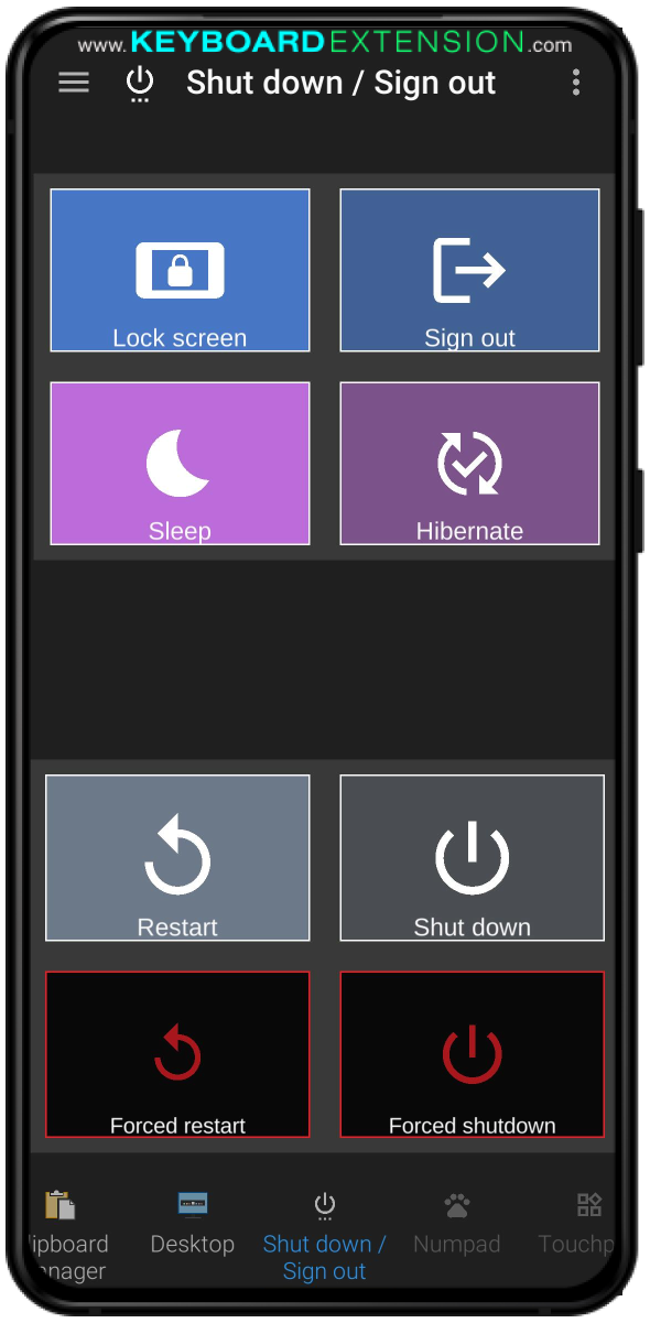 widget shut down / sign out
