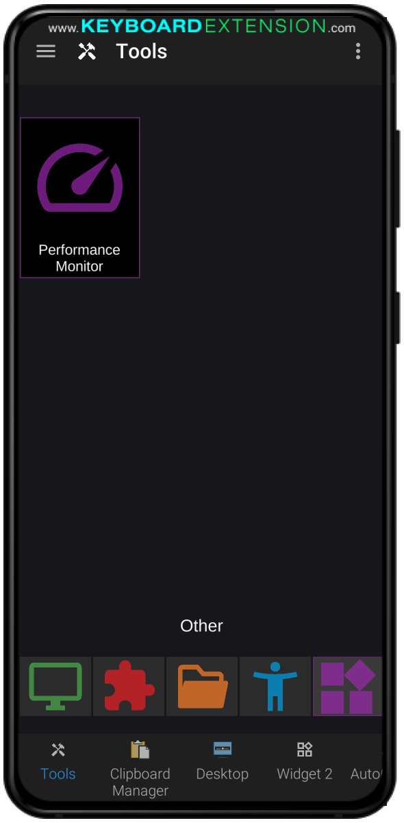 other tab from tools widget